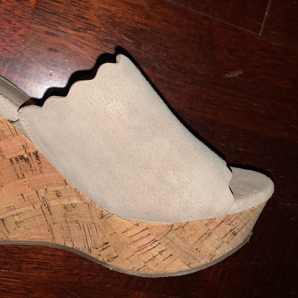 MARC FISHER SUEDE CORK ANKLE STRAP wedges WOMENS size 6 - mint ! - Picture 8 of 16